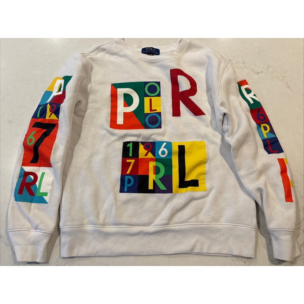 Polo Ralph Lauren Youth L Adult S 1967 Graphic Logo Fleece Crewneck Sweatshirt